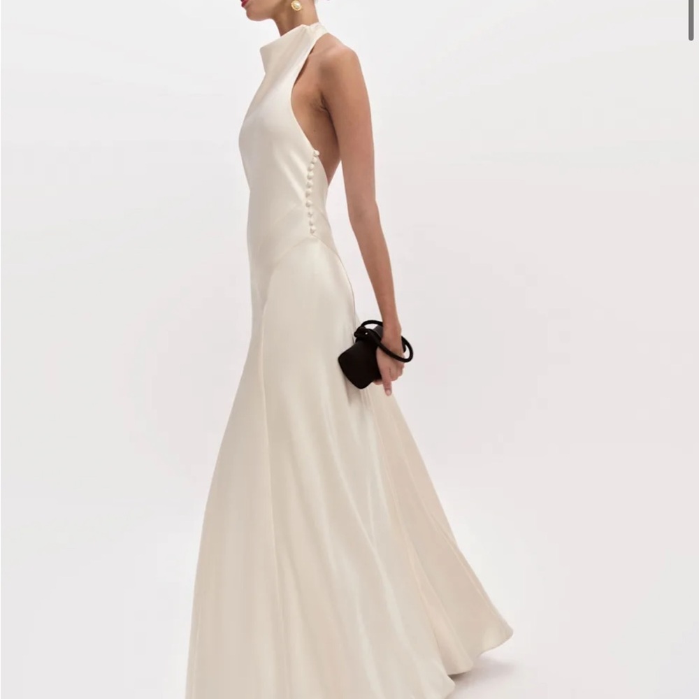 Reformation Roy Backless Satin Dress